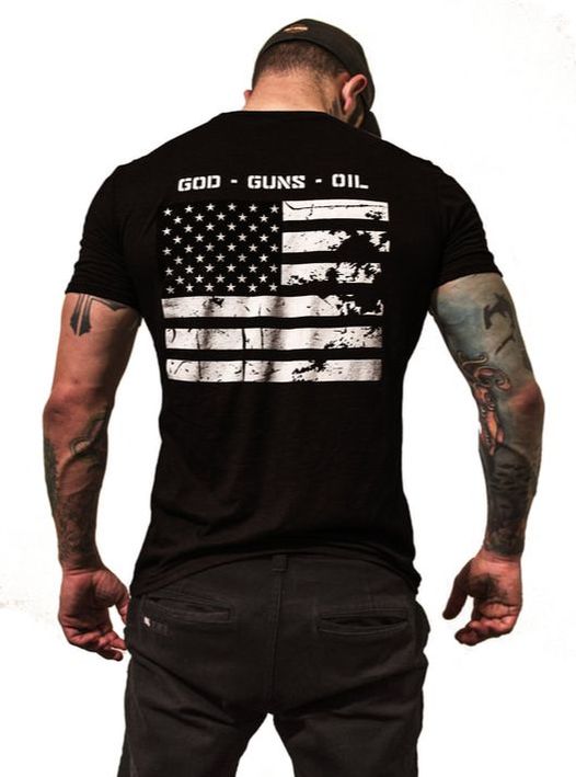 American God Guns Oil Tee Shirt